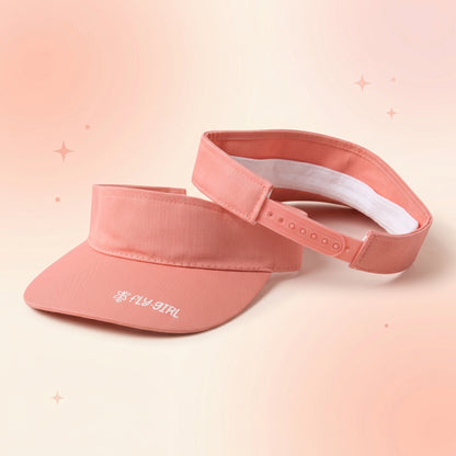 Pink visors with 'MY GIRL' text on a pink background